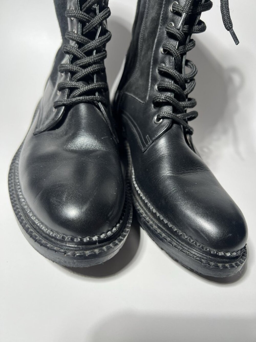 Aquatalia Orianna Women’s Black Suede Combat Boots Size 7M Lug Sole - Picture 3 of 14